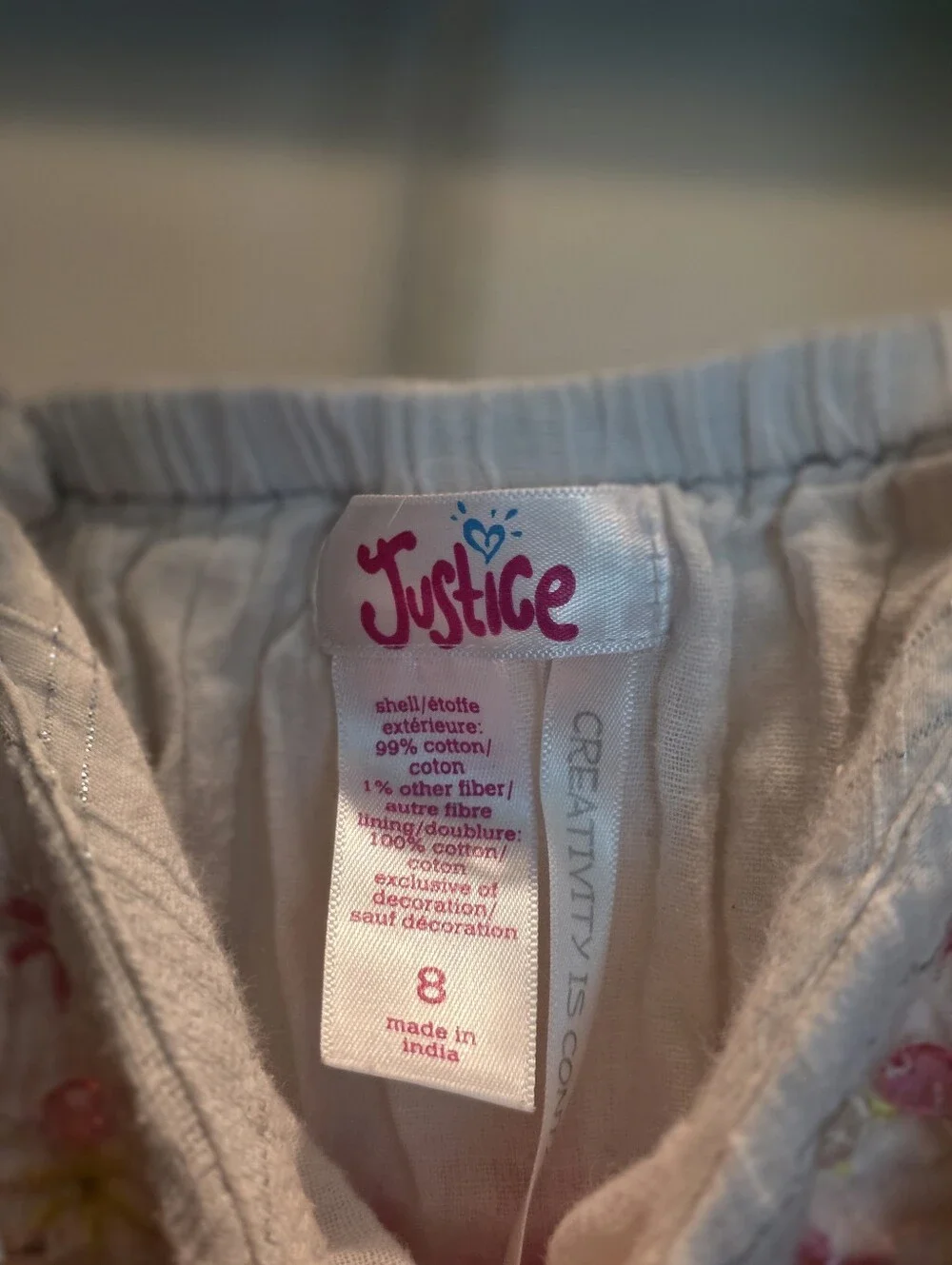 Justice Girls Ombre White Yellow Pink Tank Top with Tie Back and Sequins